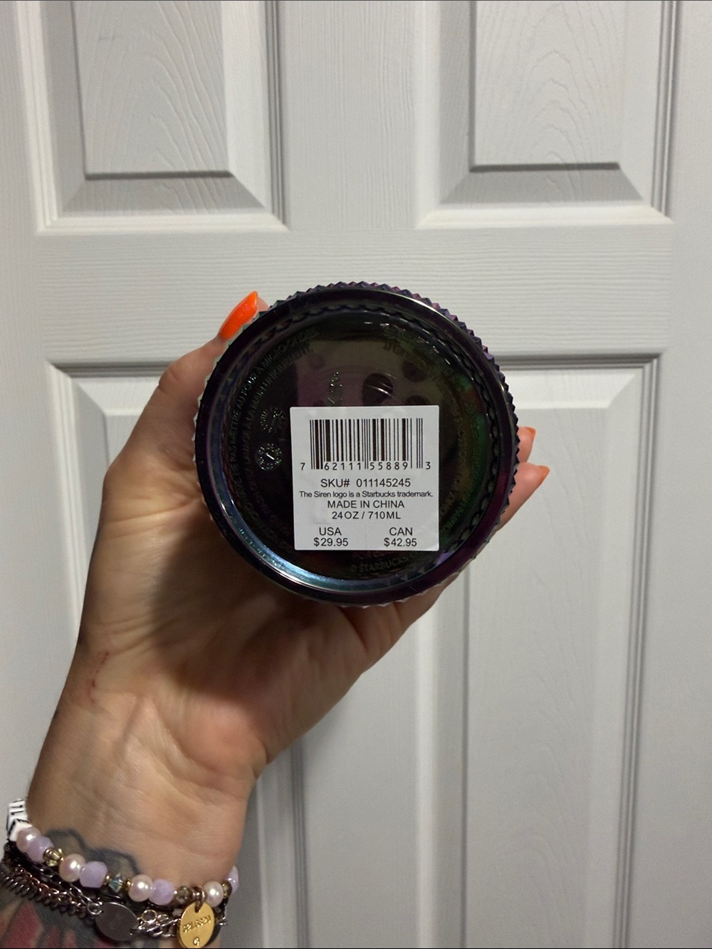 Starbucks 24 Oz Reusable Tumbler Rainbow Iridescent - Picture 2 of 3